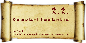 Kereszturi Konstantina névjegykártya